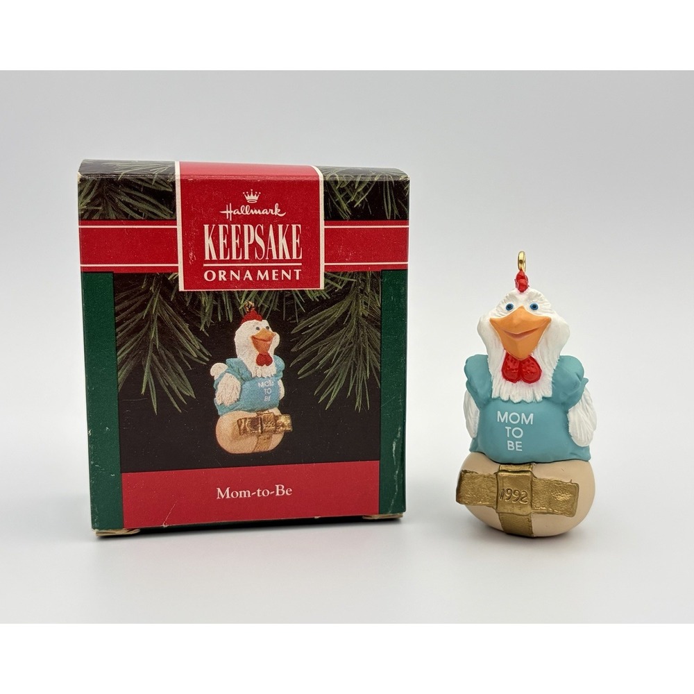 Hallmark Keepsake Ornament Mom to Be 1992 Chicken on Egg Expectant Mother VTG